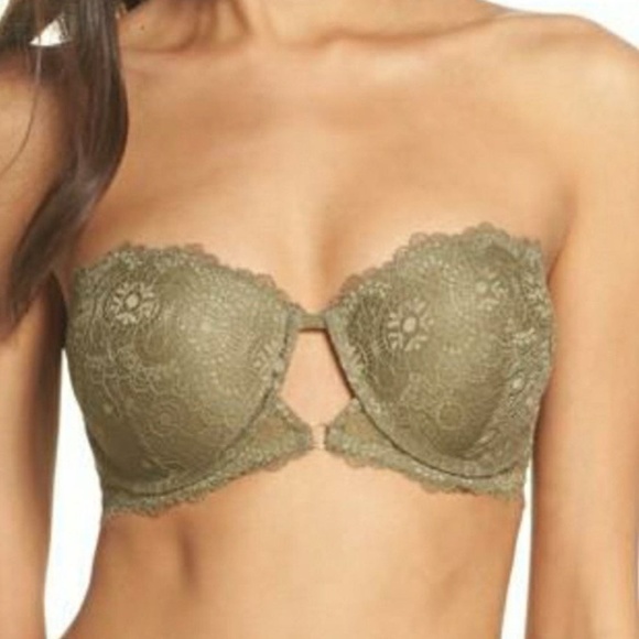Sam Edelman Green Lace Convertible Bra - Mermaid Olive Green - 32C - Picture 2 of 4
